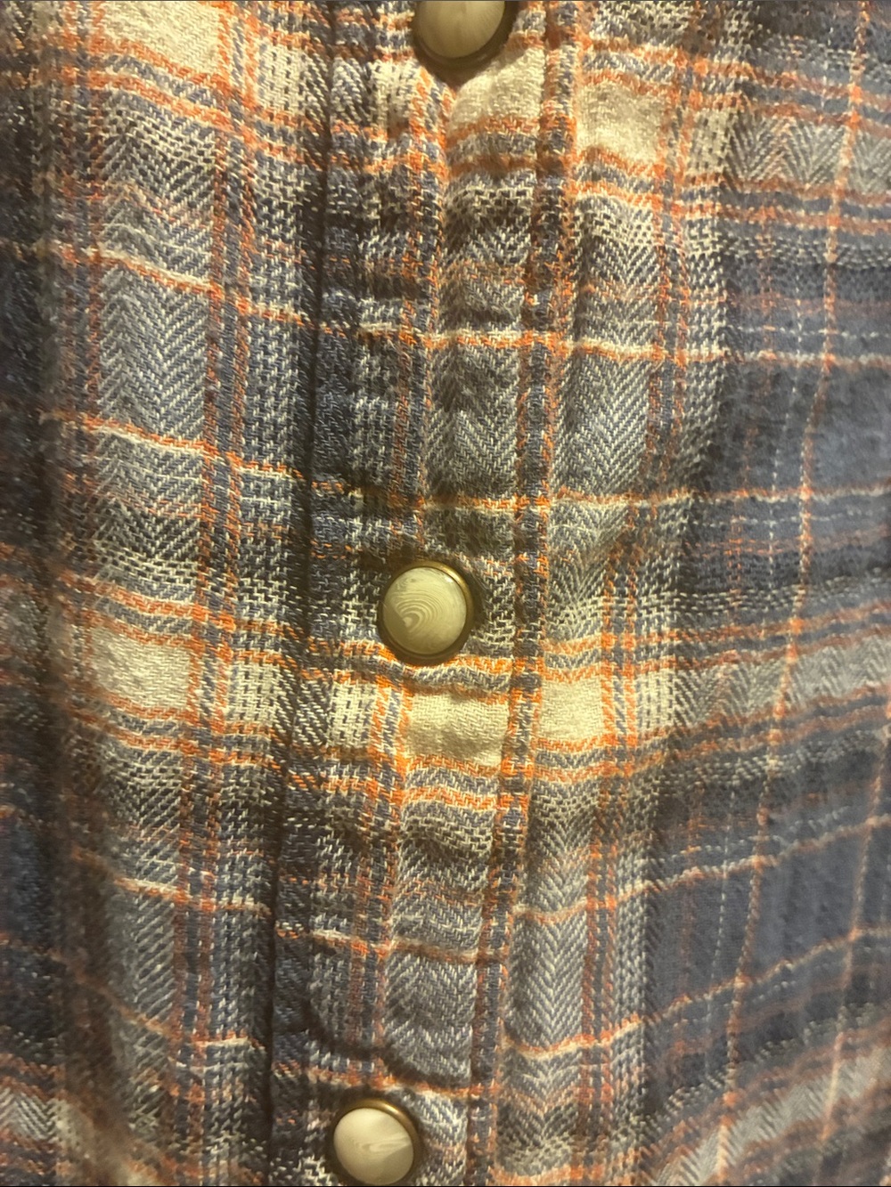Shyanne Navy & Orange Plaid Shirt with Patterned Collar - Picture 5 of 9